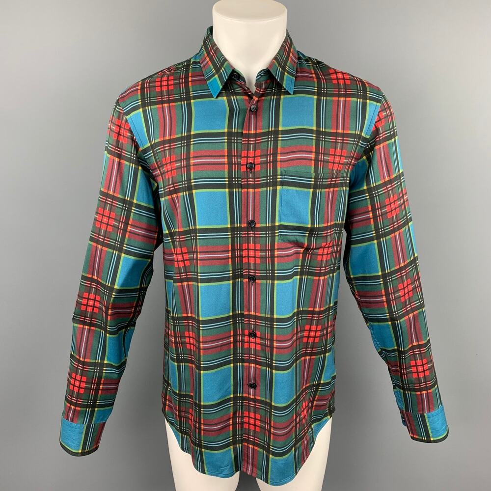 MARC JACOBS Size S Multi-Color Plaid Viscose Button Up Long Sleeve Shirt